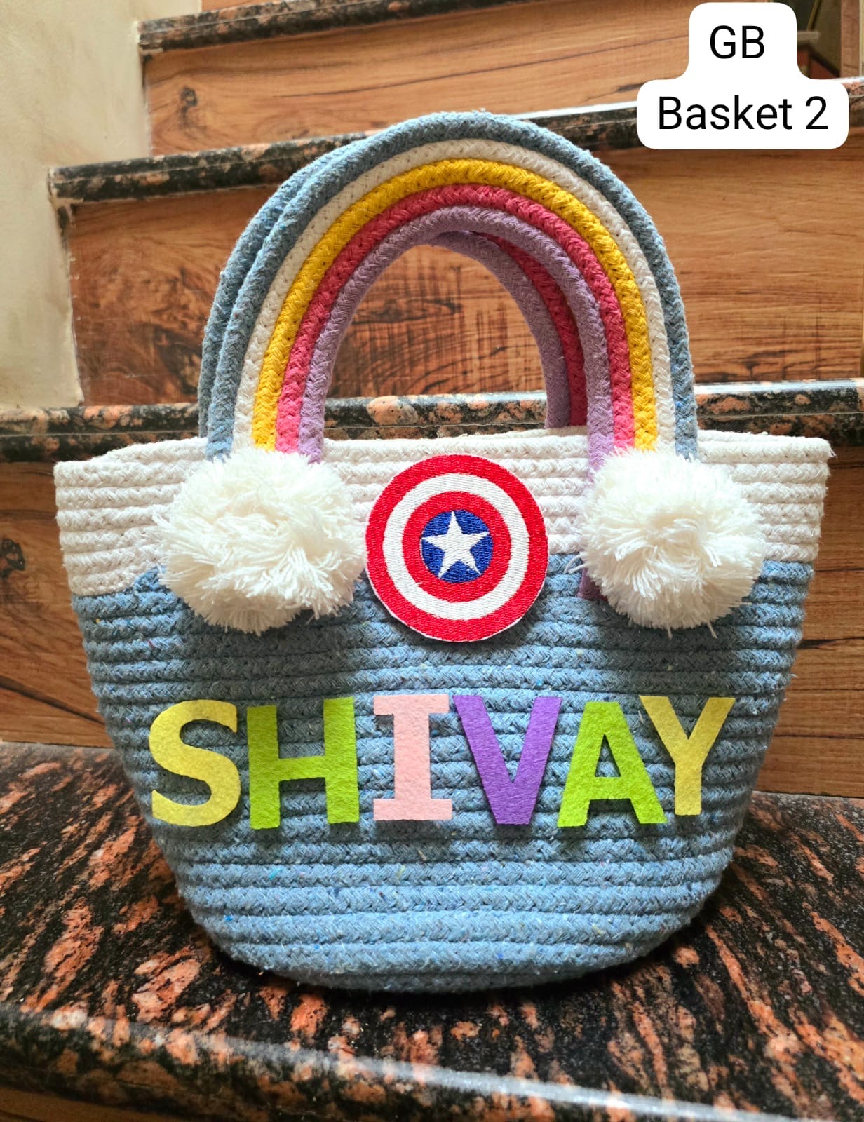 Personalised jute theme baskets
