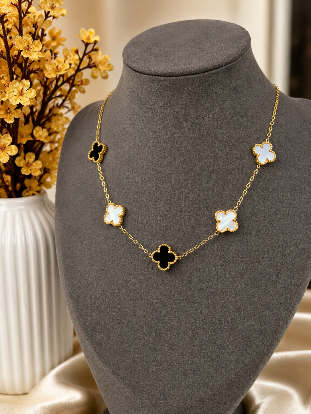Dual Clover Charm Necklace