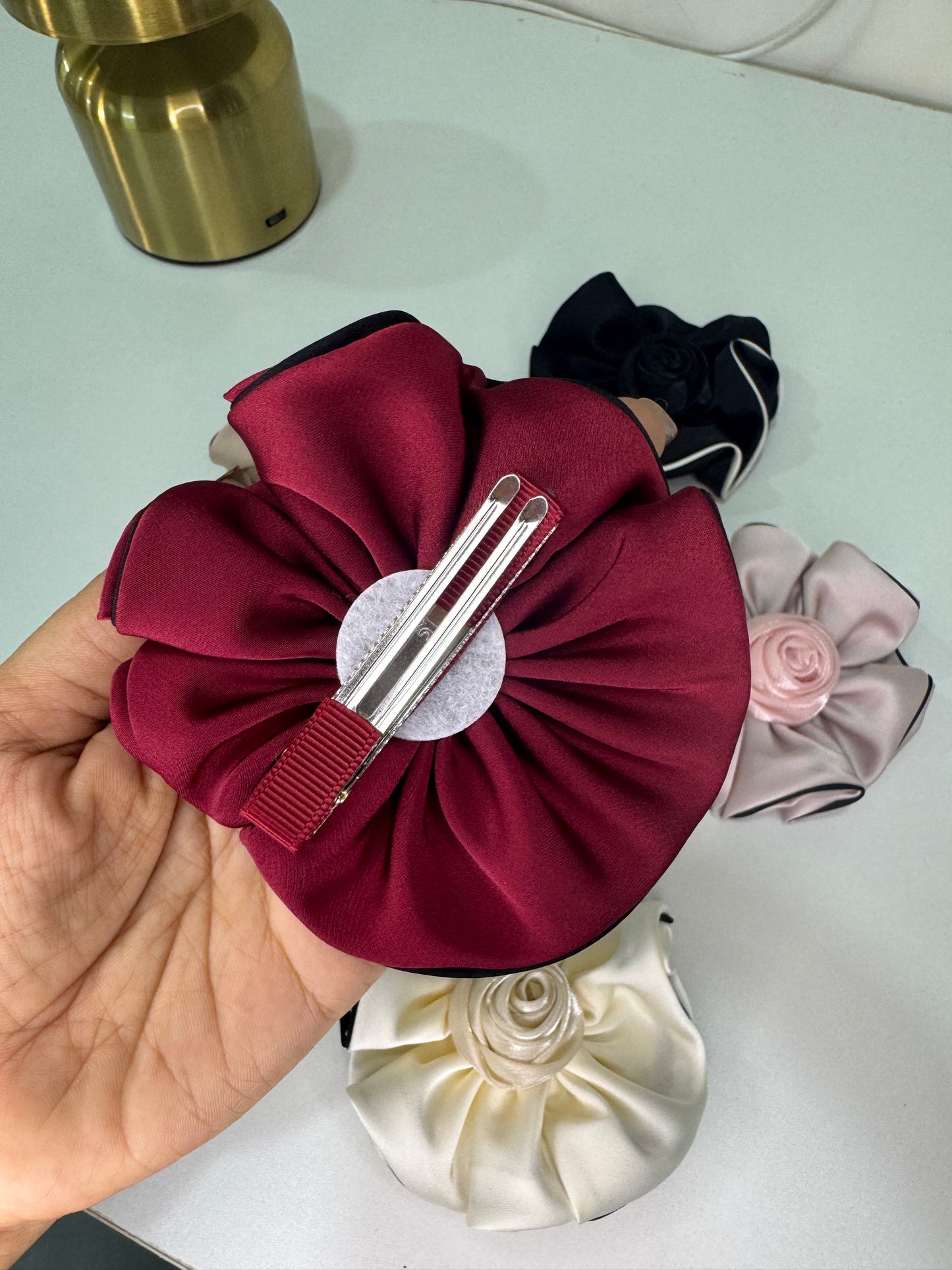 Luxury Satin Rose Scrunchie Collection