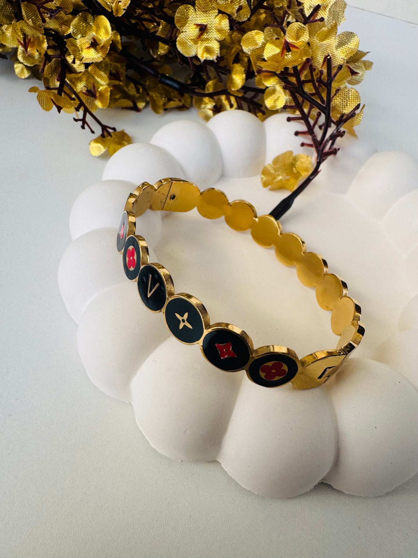 Golden Blossom Charm Kada