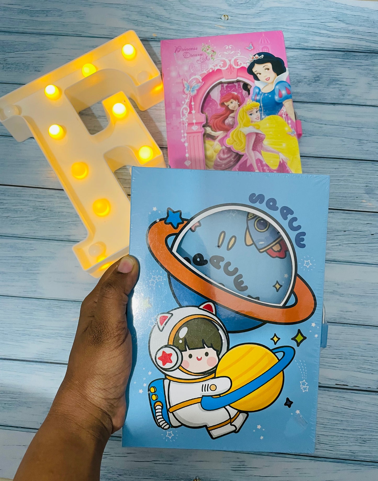 Diary with lock-assorted prints