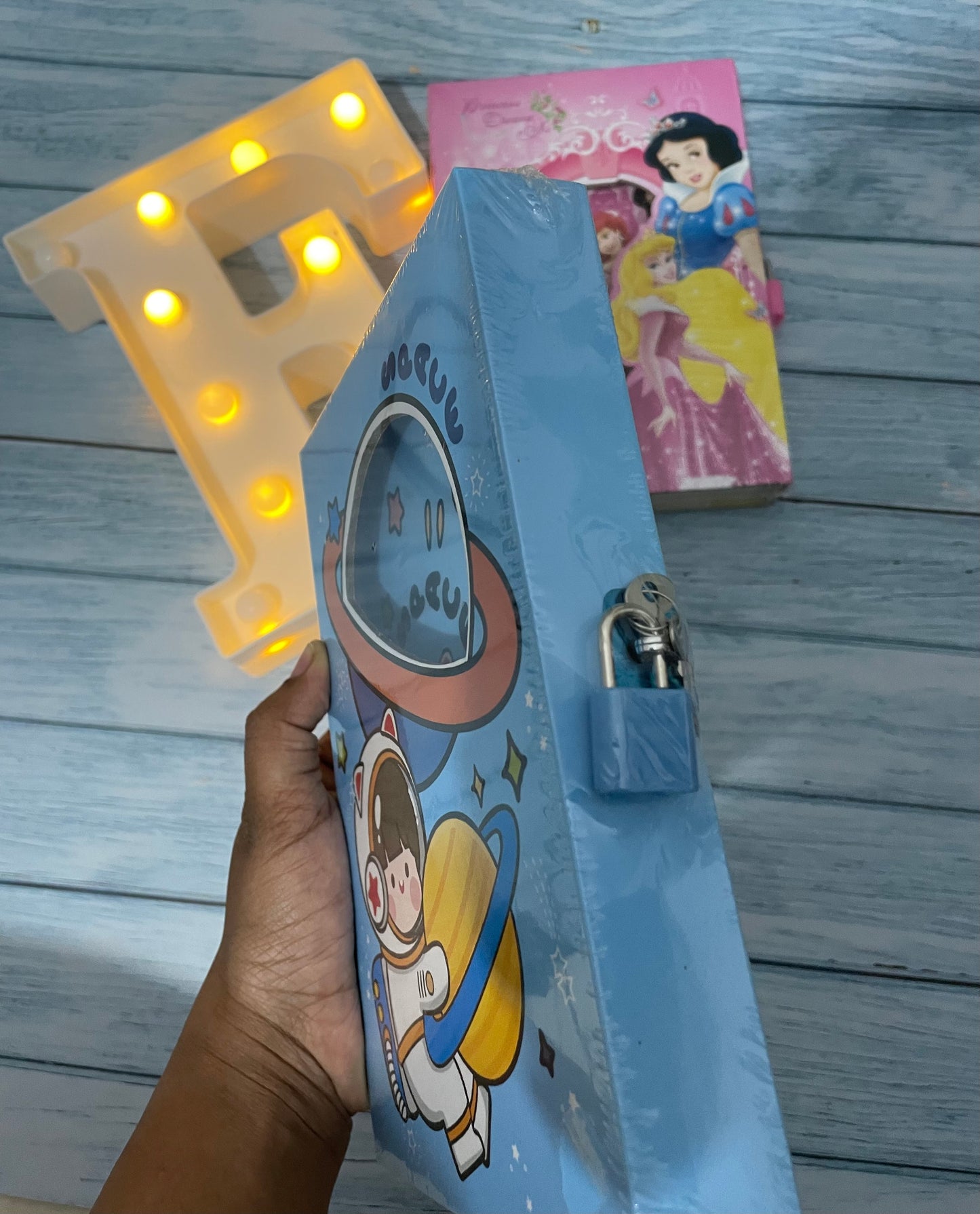 Diary with lock-assorted prints