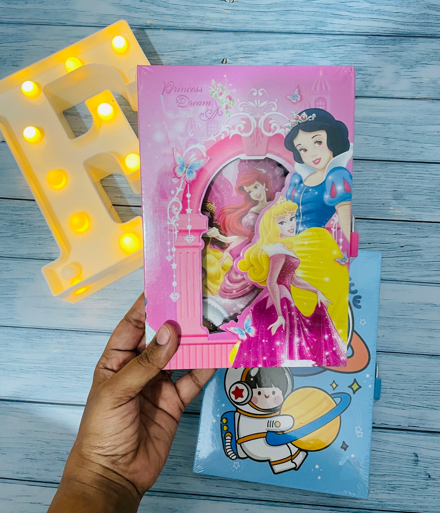 Diary with lock-assorted prints