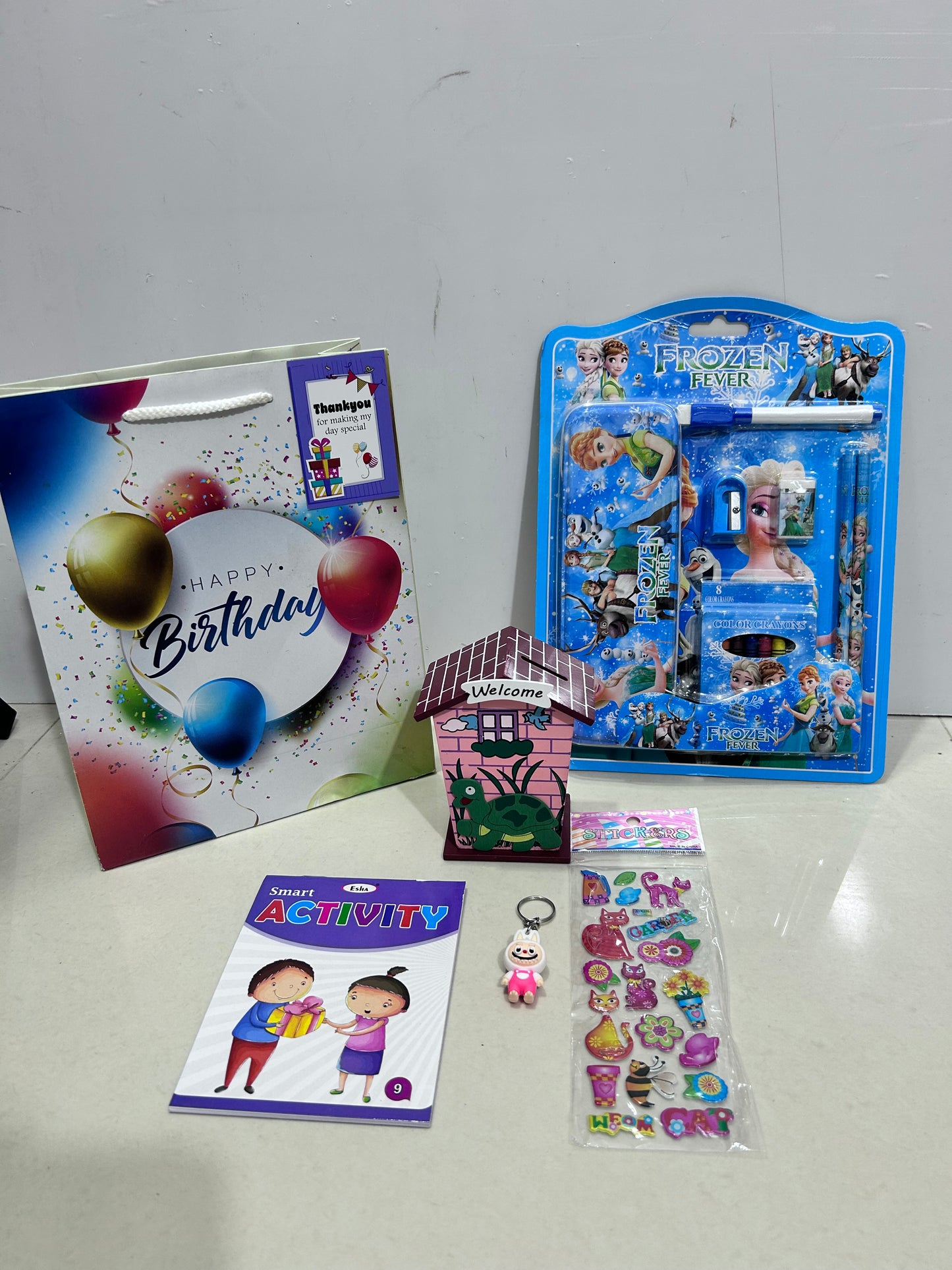 Stationary kit including stationary box and piggy bank combo pack
