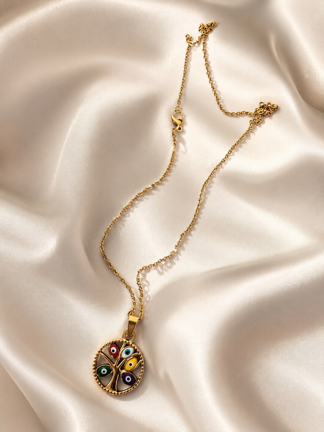 Evil Eye Tree of Life Necklace ⭐