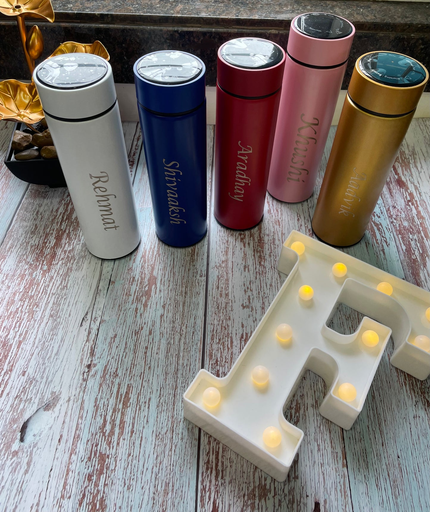 Customised Temperature water bottle -assorted colour