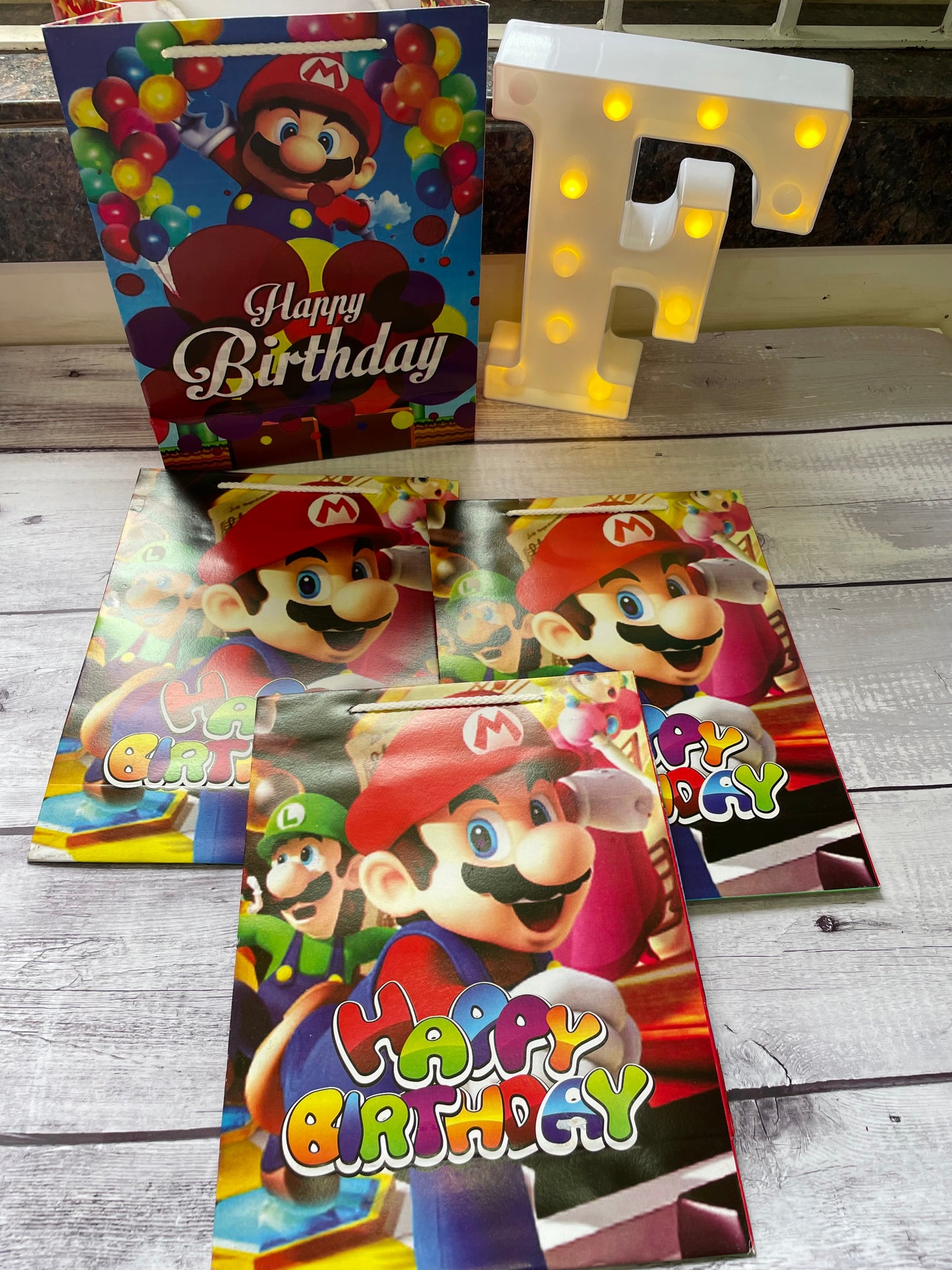 Mario theme gift bags