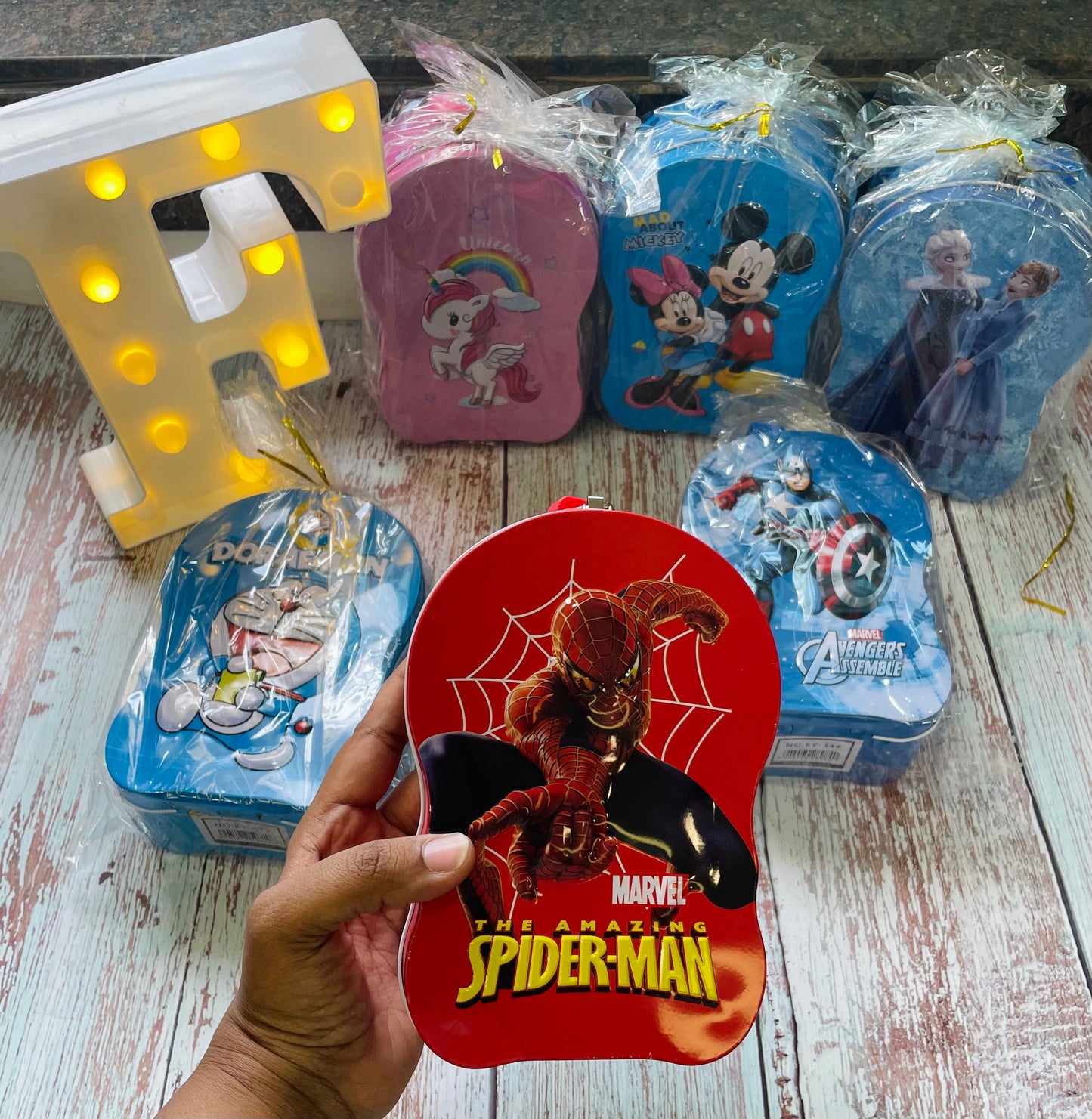 Metal piggy banks- assorted prints
