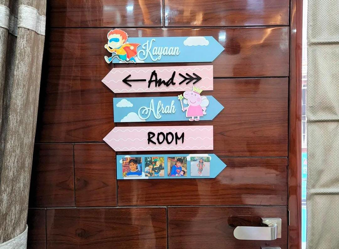 5 layered Kids Room Name plate