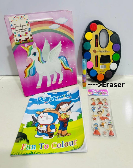 Color palette with eraser stick combo