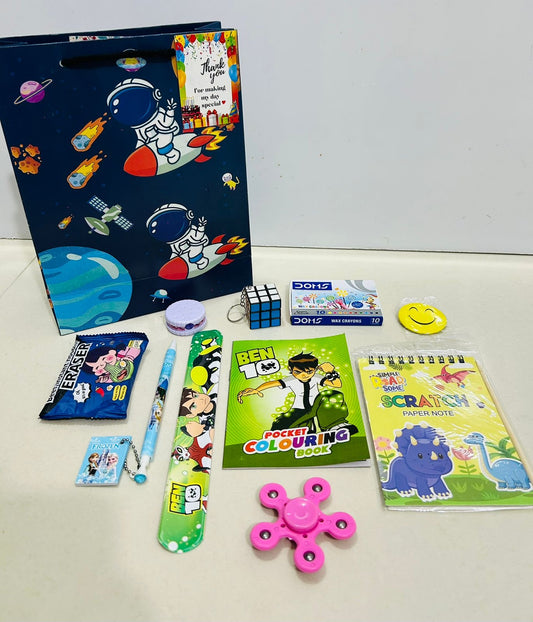 Fancy stationary with pocket coloring book hamper