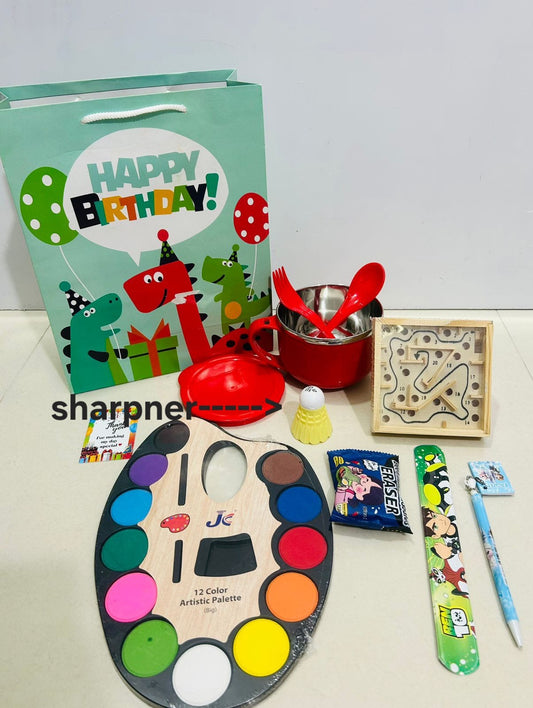 Soup bowl with color pallete and fancy stationary hamper