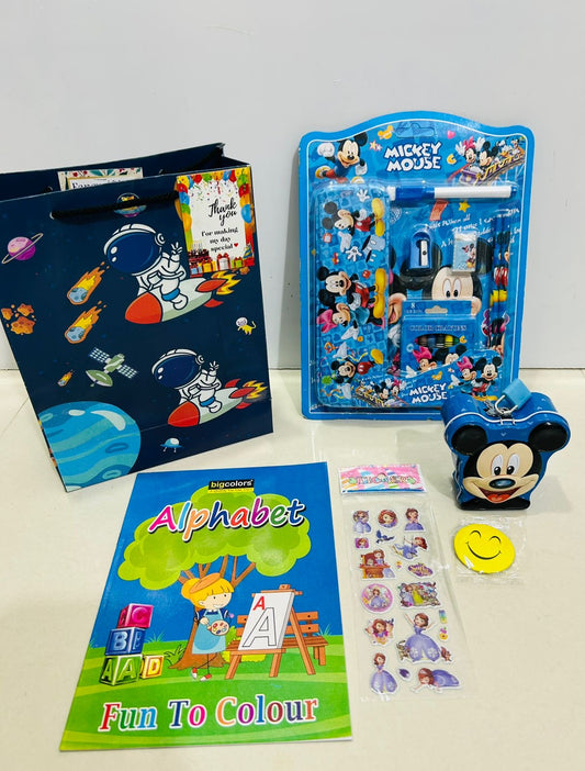 Stationary kit including stationary box and piggy bank combo pack