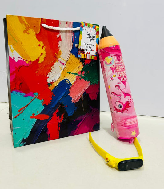 Pencil pouch with watch combo
