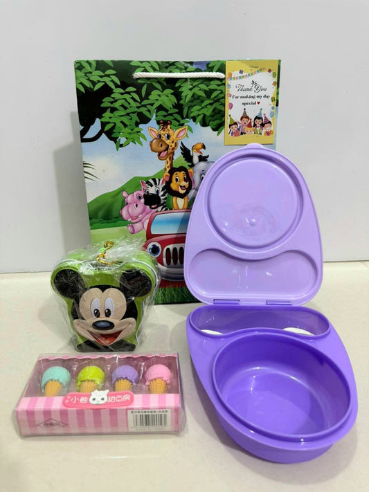 Mickey piggy bank with Snacks box combo