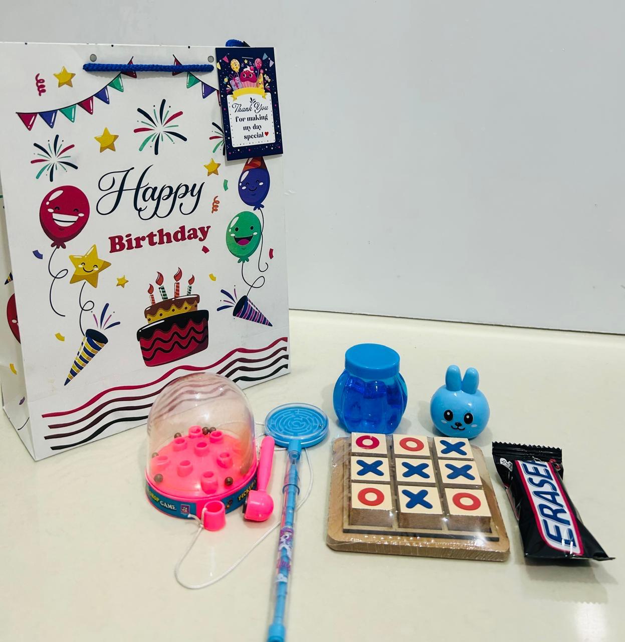 Wooden xoxo puzzle with pick & drop game hamper