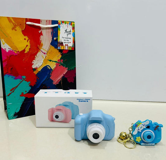Camera with projector keychain