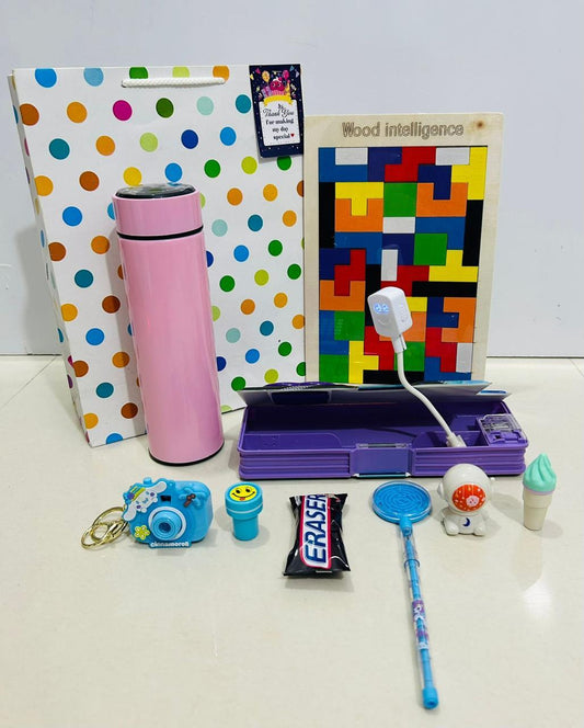 Temperature bottle with Light calculator box hamper