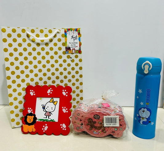 Wooden photoframe with piggy bank combo