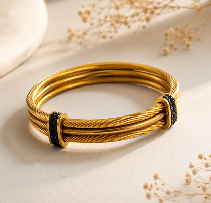 Antique Gold Noir Kada