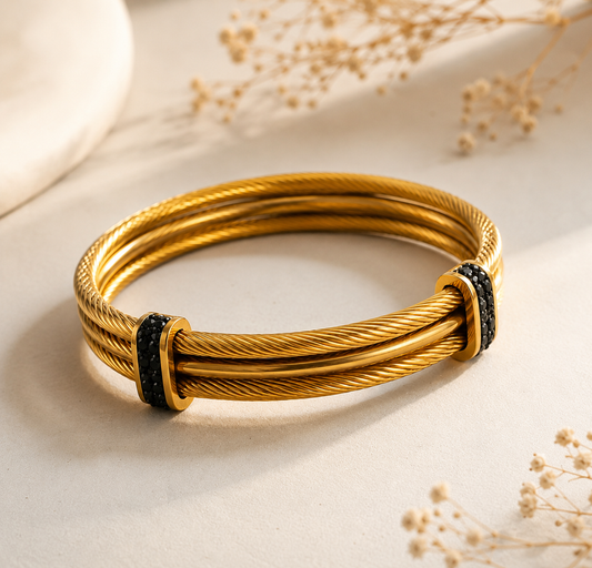 Antique Gold Noir Kada