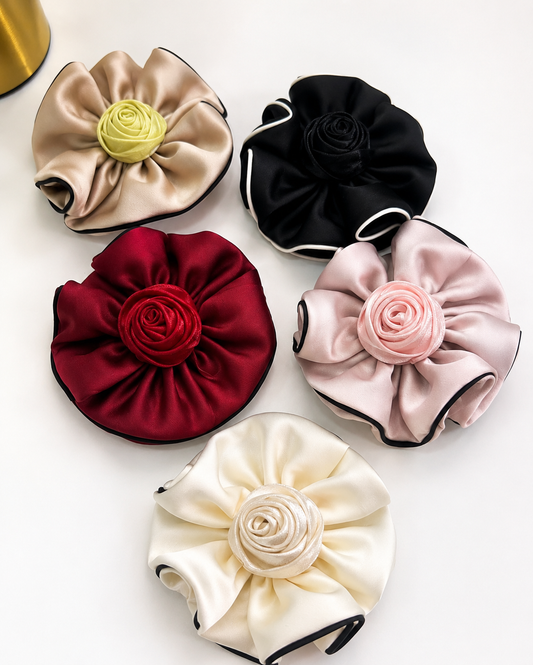 Luxury Satin Rose Scrunchie Collection