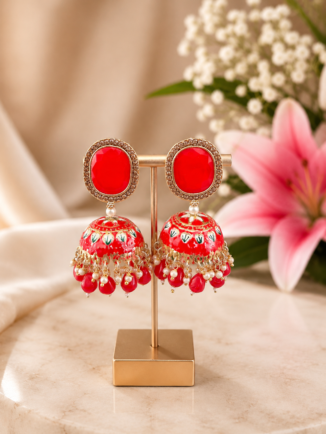 Royal Onyx Jhumkas