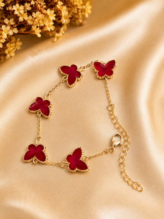 Ruby Flutter Bracelet ❤️🦋