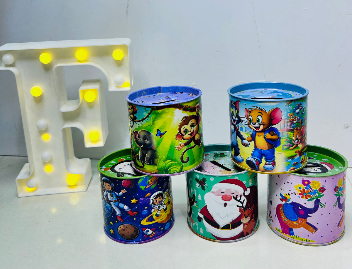 Tin piggy bank