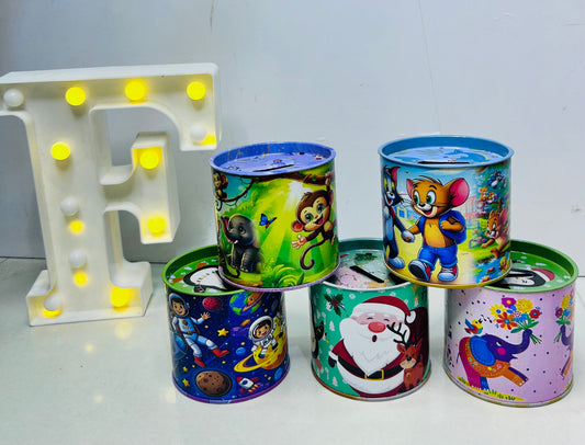 Tin piggy bank