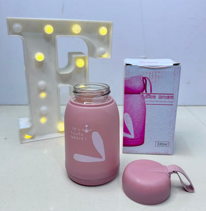Bunny glass bottle