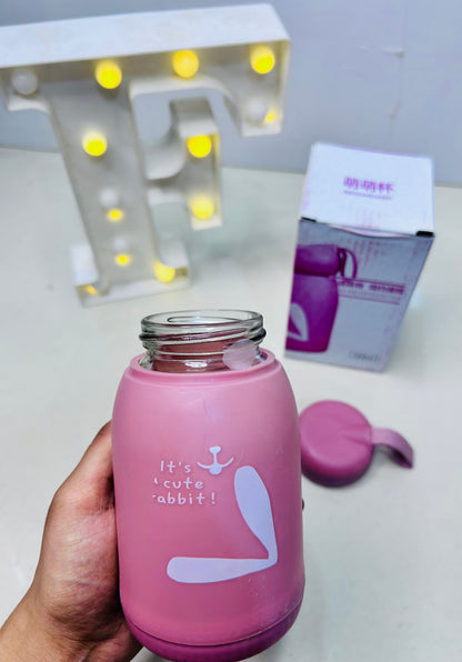 Bunny glass bottle
