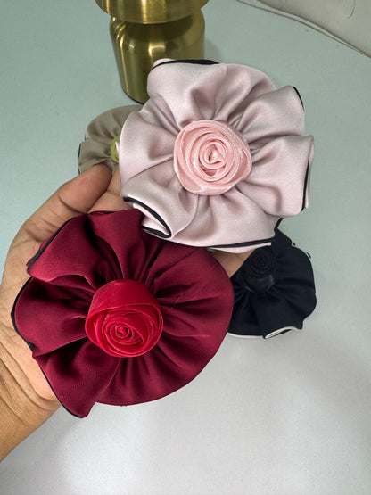 Luxury Satin Rose Scrunchie Collection