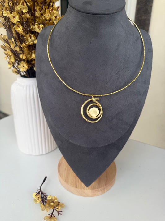 Celestial Orbit Brass Necklace
