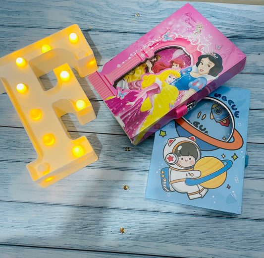 Diary with lock-assorted prints