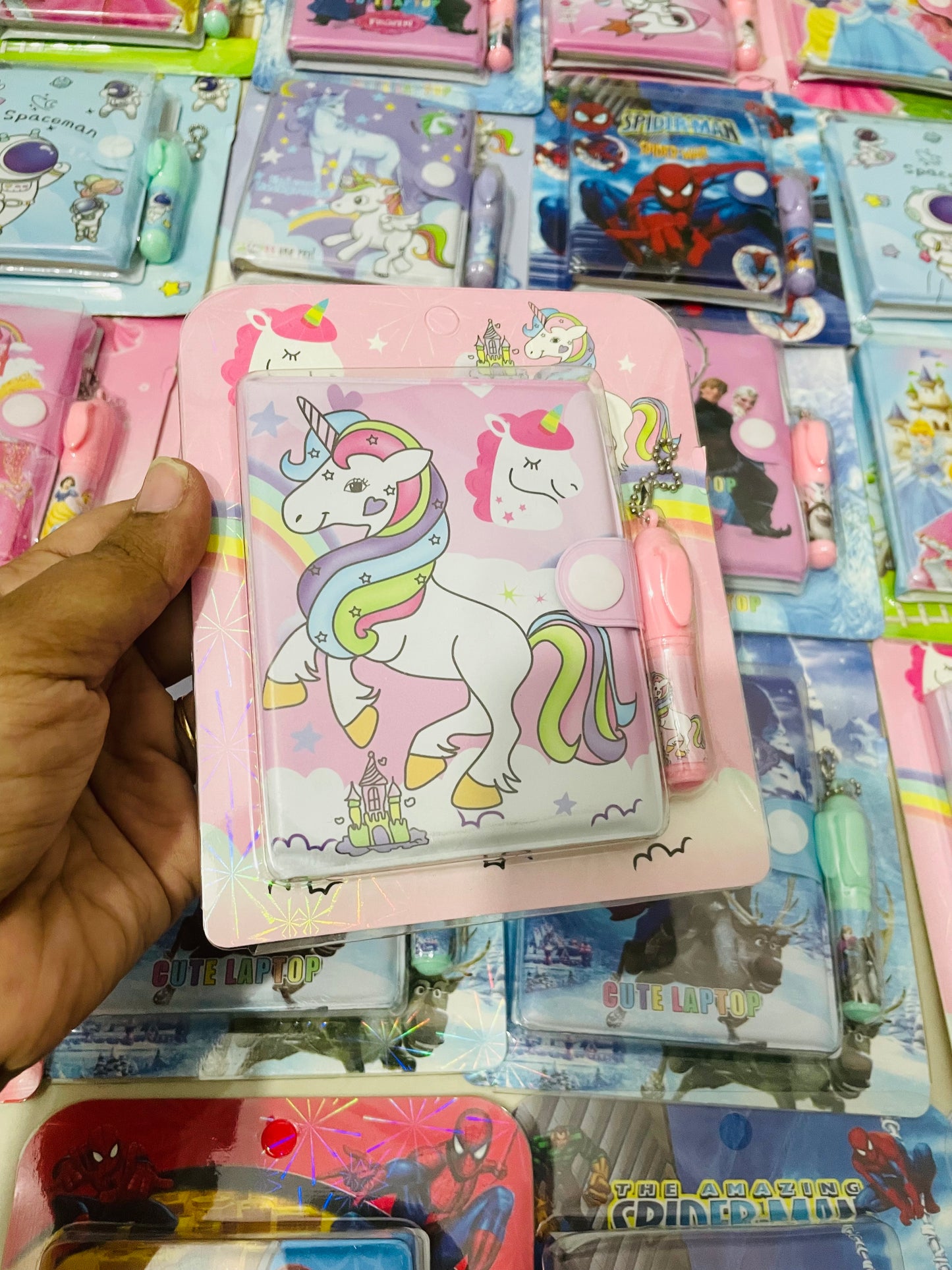Diary with pen - assorted prints