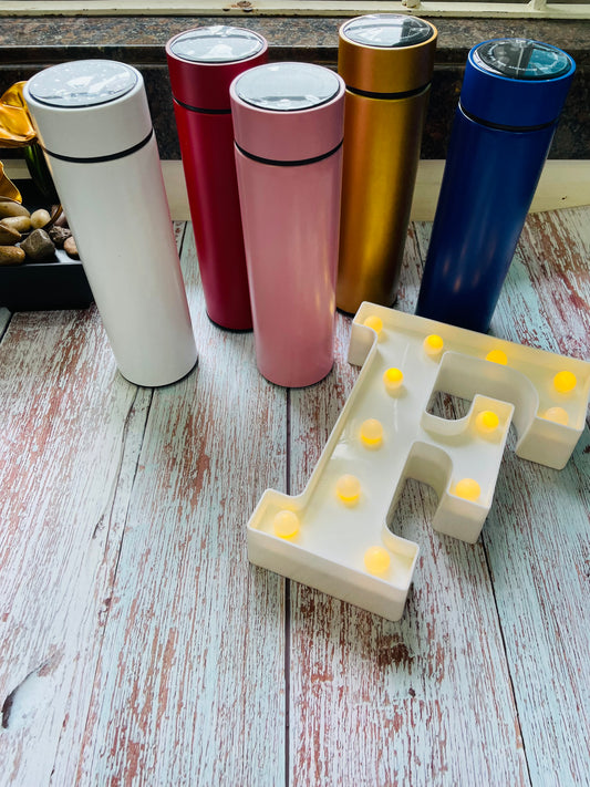 Water Bottle with LED Temperature Display-assorted colour