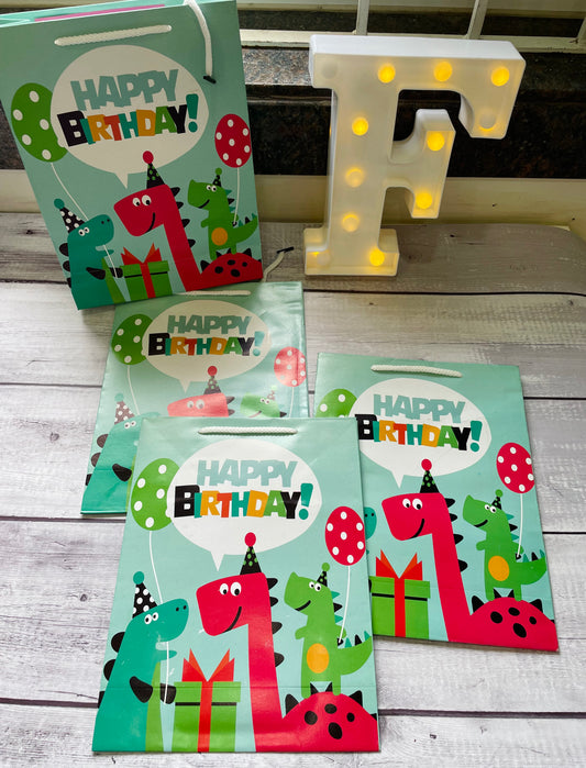Dinosaur theme gift bags