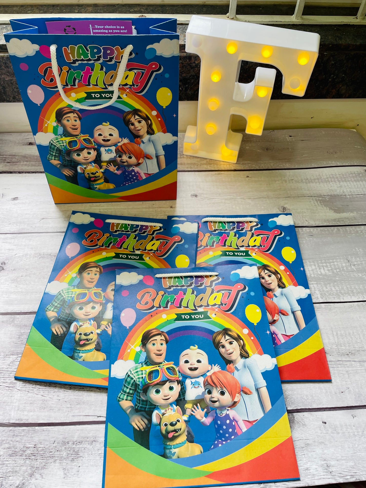 Cocomelon theme gift bags