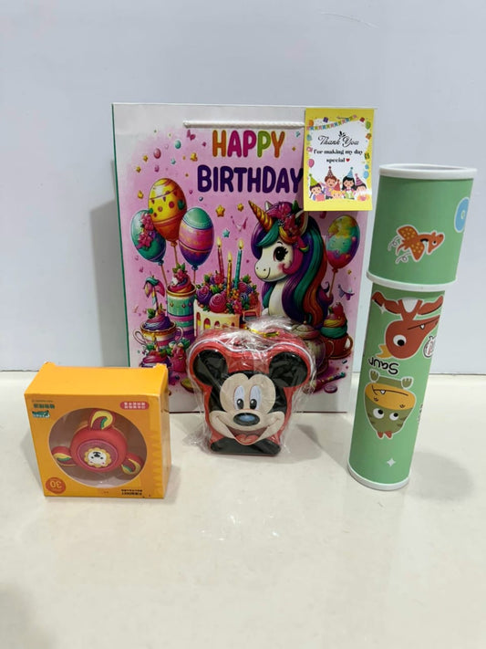 Premium kaleidoscope with piggy and spinner band hamper